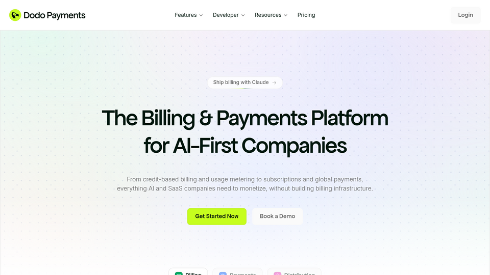 Screenshot of Dodo Payments