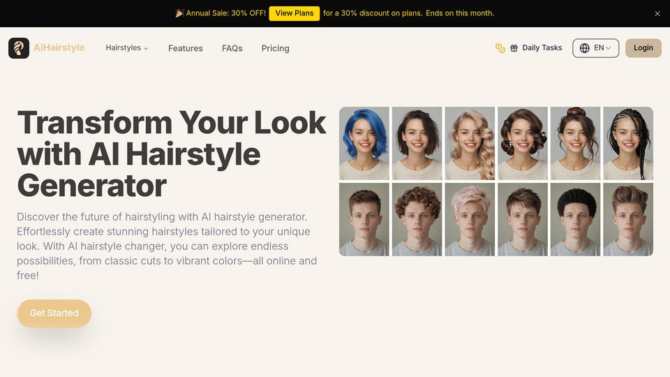 Screenshot of AI Hairstyle