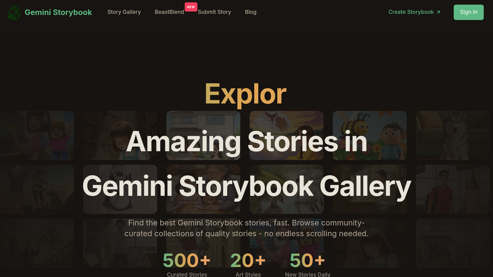 Screenshot of Gemini Storybook Gallery