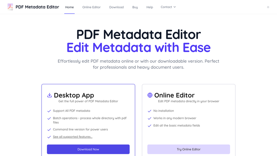 Screenshot of Pdf Metadata Editor