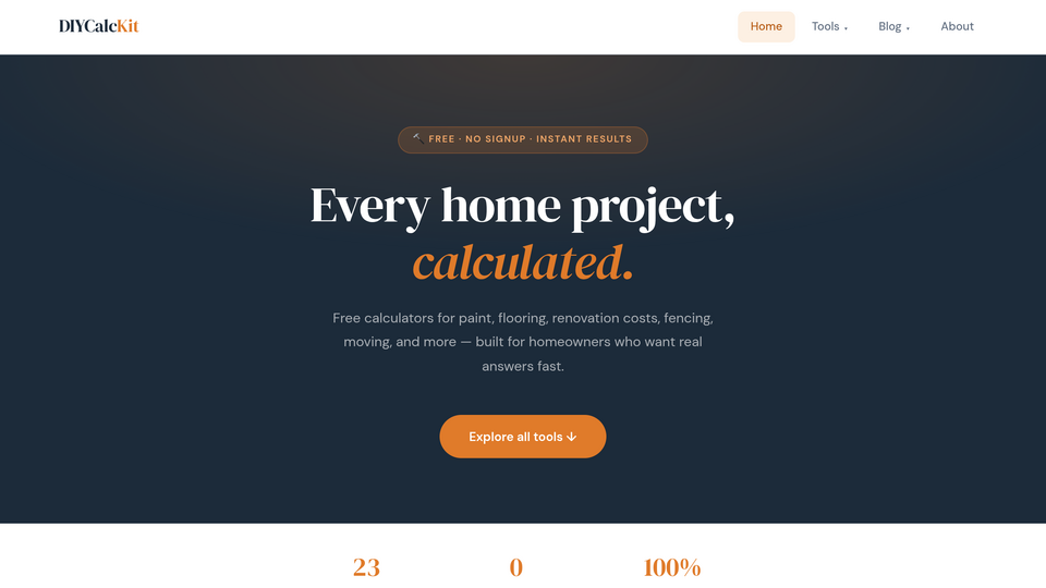 Screenshot of DIYCalcKit