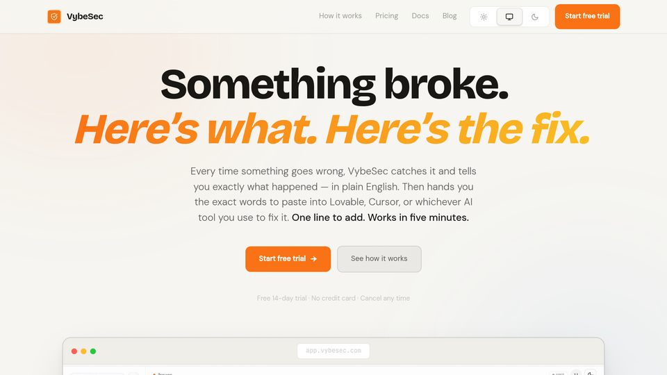Screenshot of VybeSec