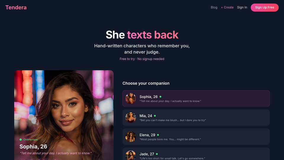 Screenshot of Tendera