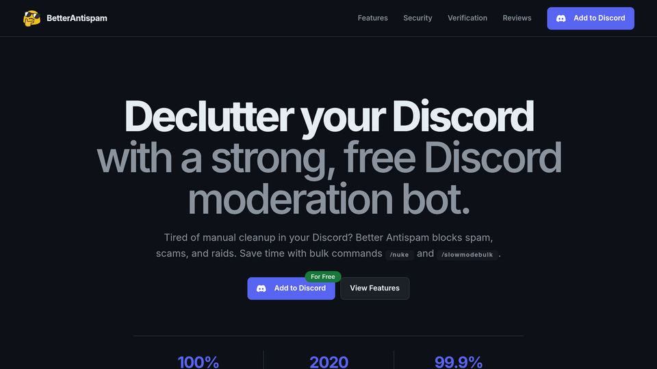 Screenshot of BetterAntispam