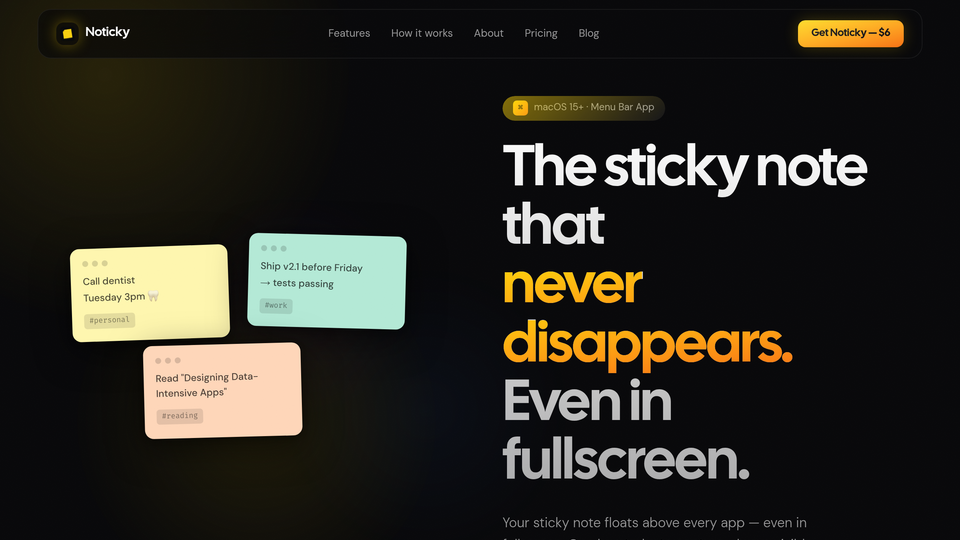 Screenshot of Noticky