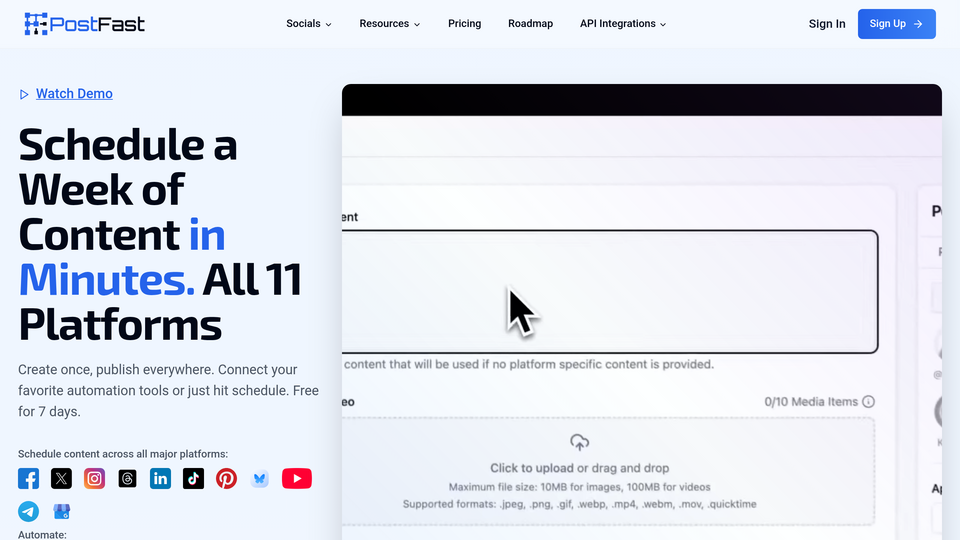 Screenshot of PostFast