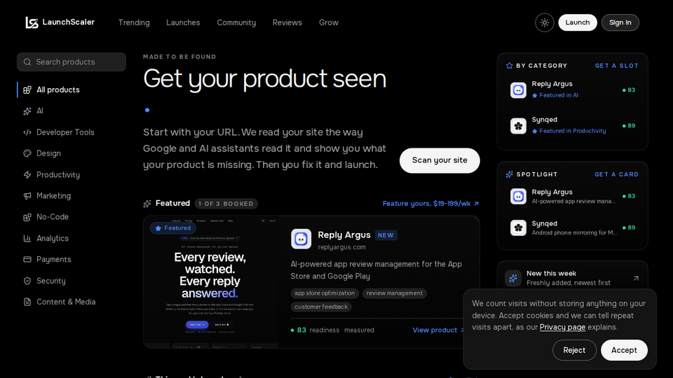 Screenshot of LaunchScaler