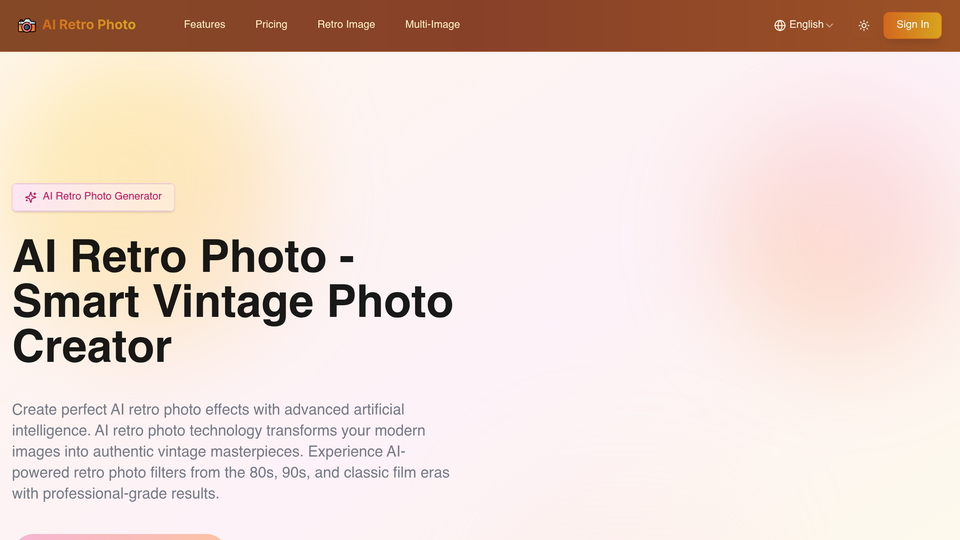 Screenshot of AI Retro Photo