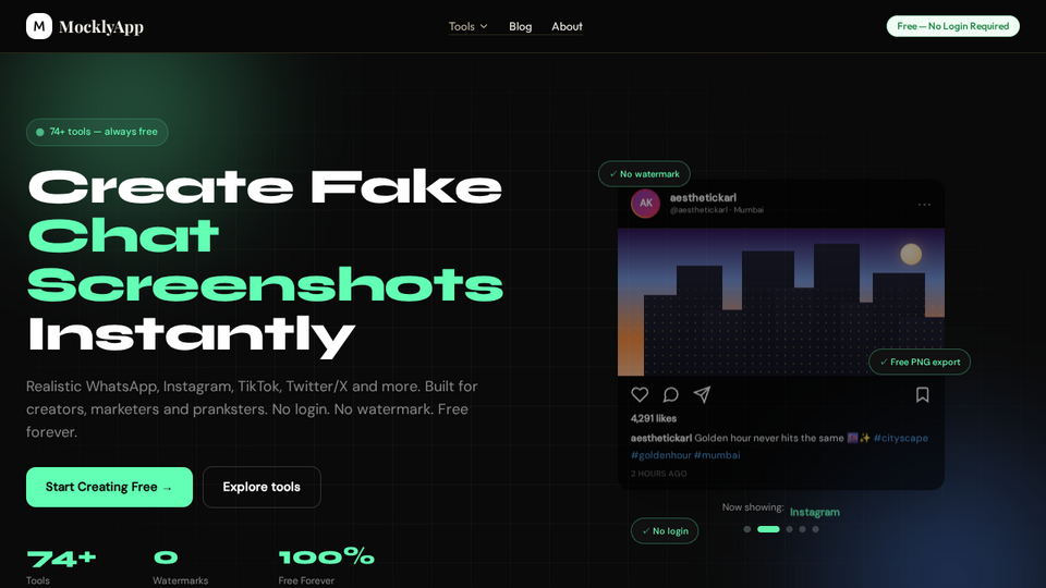 Screenshot of MocklyApp
