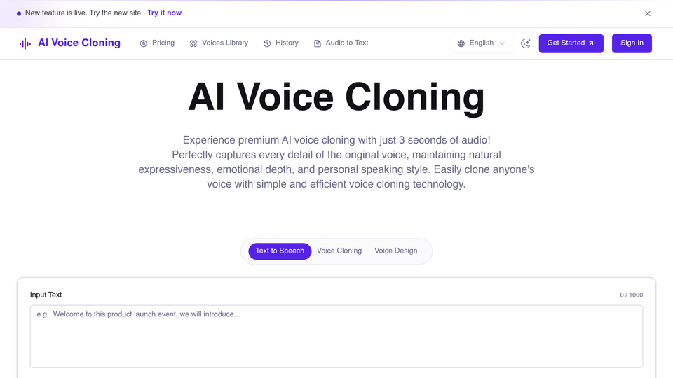Screenshot of AI Voice Cloning