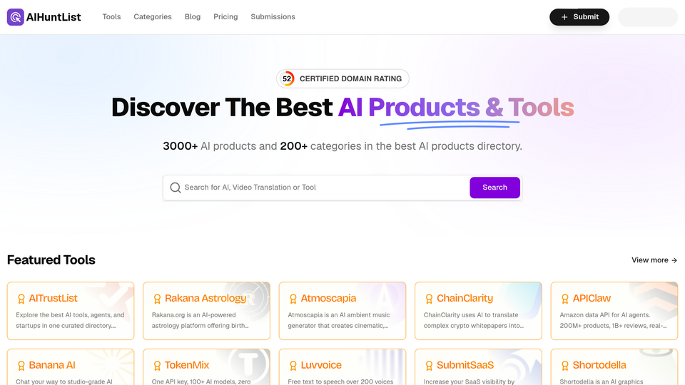 Screenshot of AiHuntList