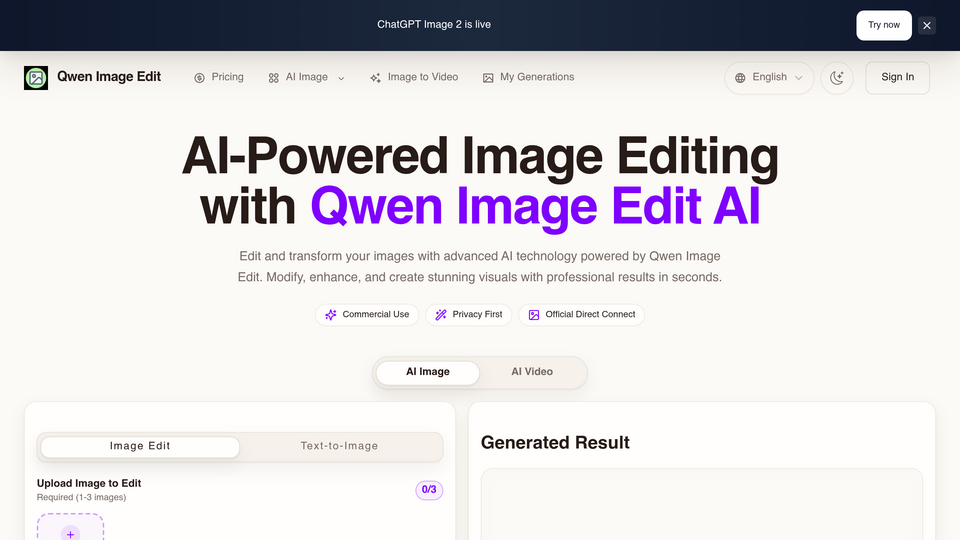 Screenshot of Qwen Image Edit