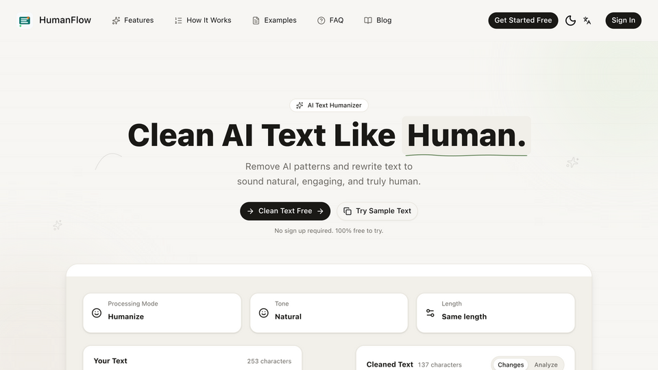 Screenshot of AI Text Cleaner
