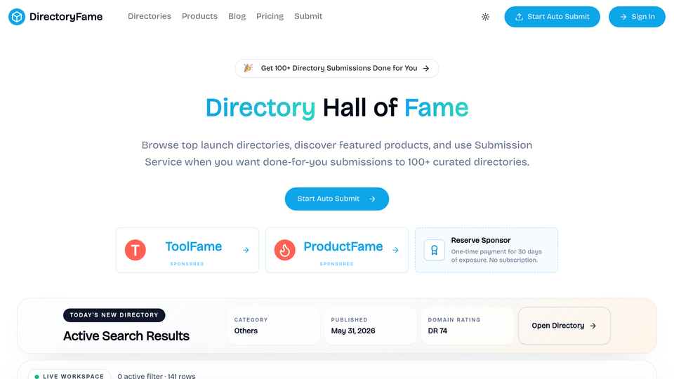 Screenshot of DirectoryFame