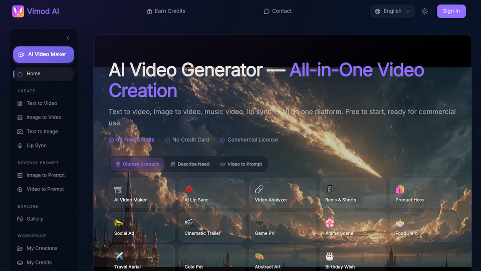 Screenshot of AI Video Generator