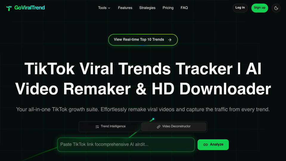 Screenshot of GoViralTrend