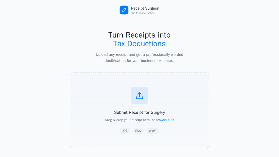 Screenshot of Receipt Surgeon