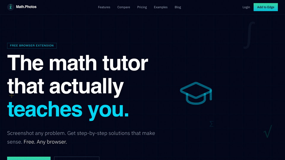 Screenshot of Math AI Photo Calculator