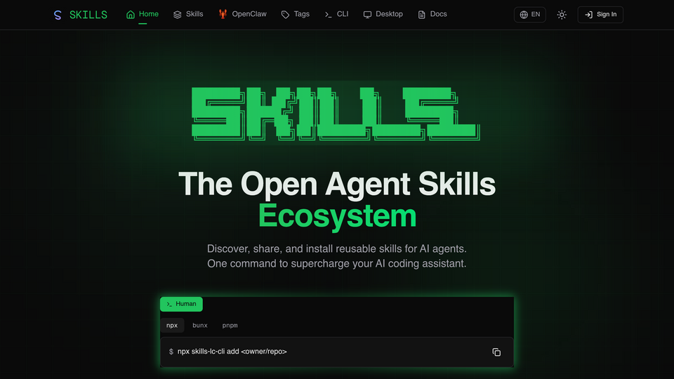 Screenshot of skills.lc
