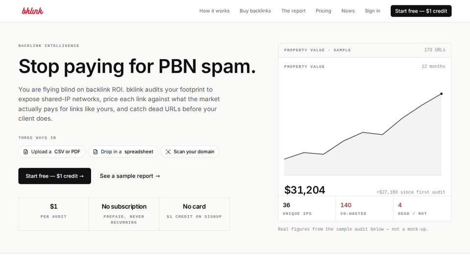 Screenshot of bklink