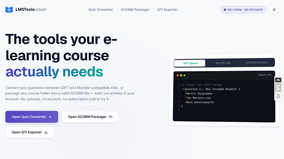Screenshot of LMSTools