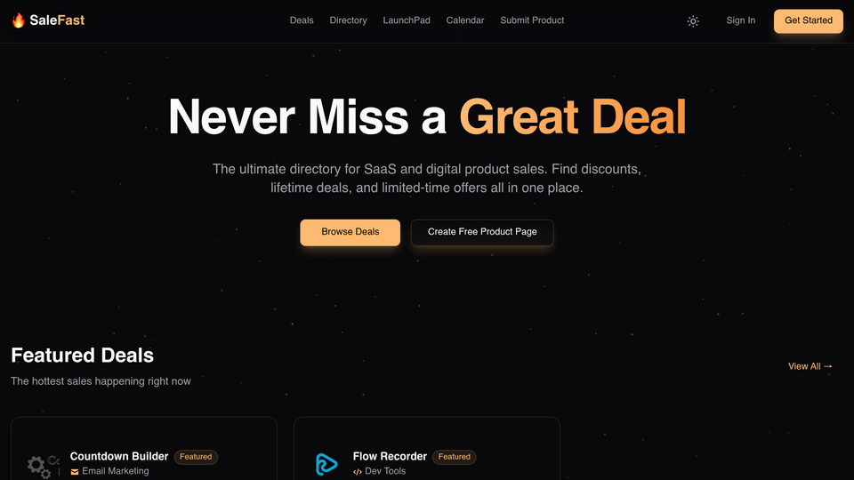 Screenshot of SaleFast