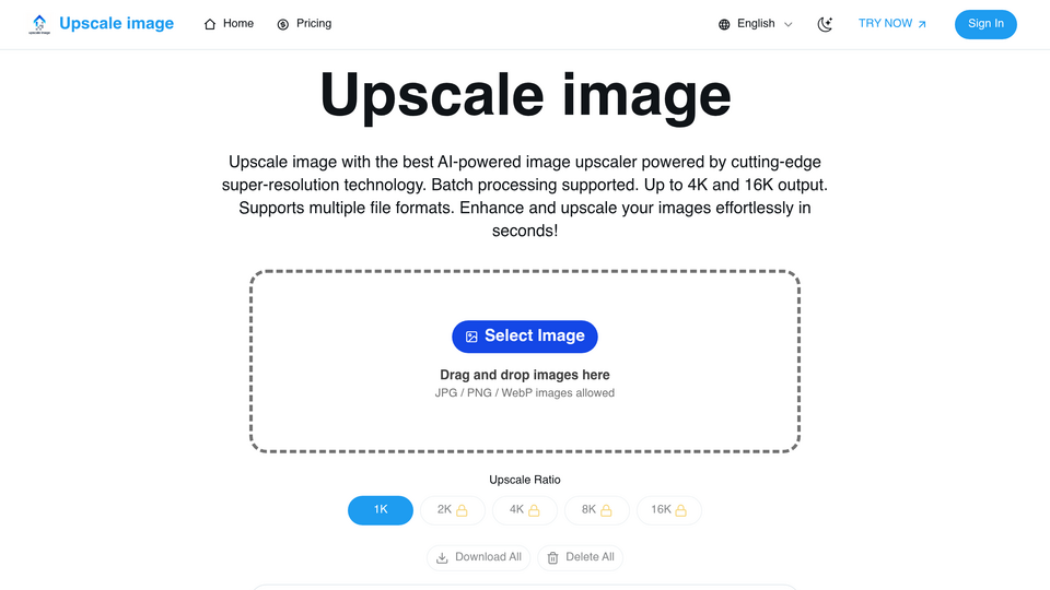 Screenshot of Upscale image