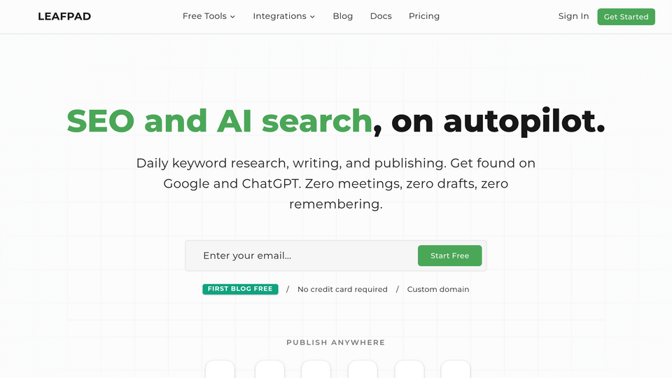 Screenshot of LeafPad | AI SEO Tool