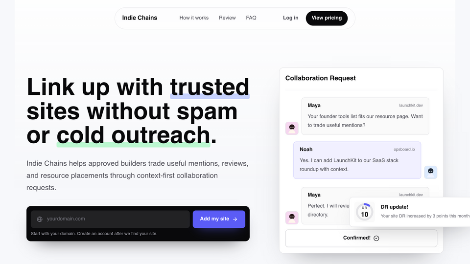 Screenshot of IndieChains