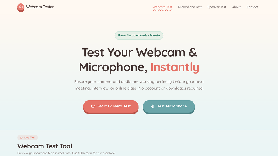 Screenshot of Webcam-Tester