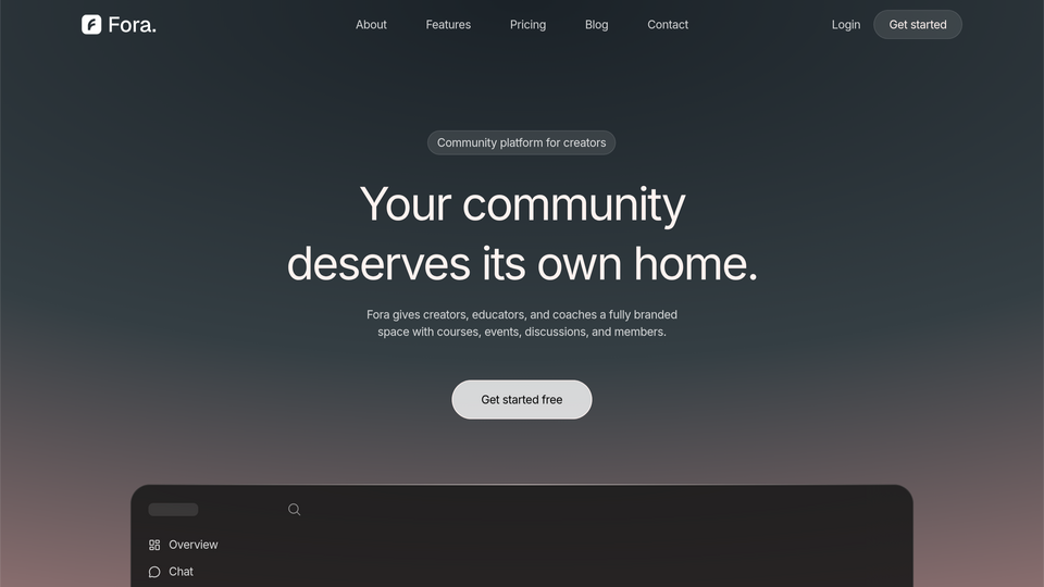 Screenshot of Fora