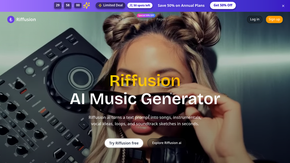 Screenshot of Riffusion