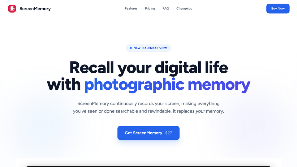 Screenshot of ScreenMemory