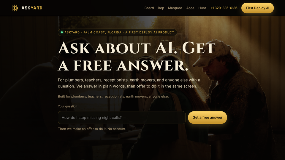 Screenshot of AskYard