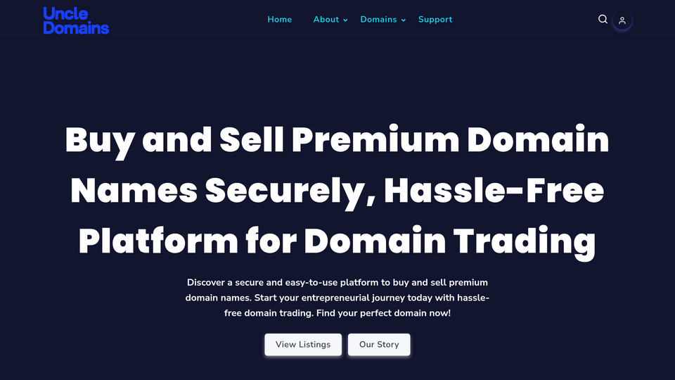 Screenshot of Uncle Domains