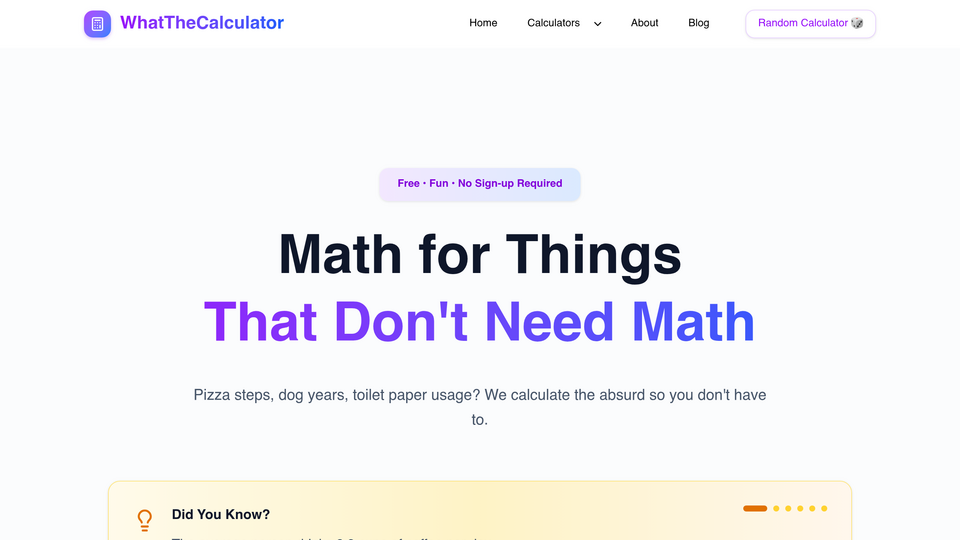 Screenshot of WhatTheCalculator