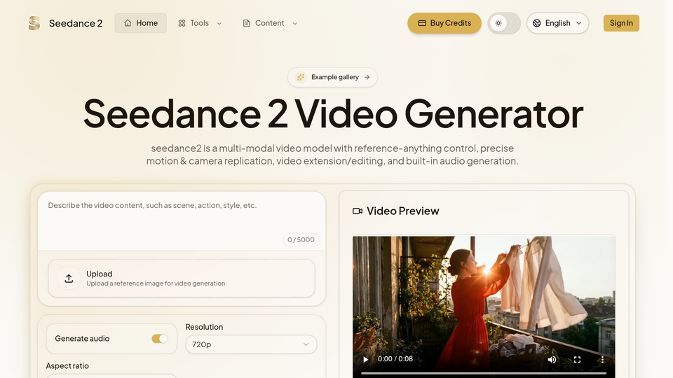 Screenshot of seedance2