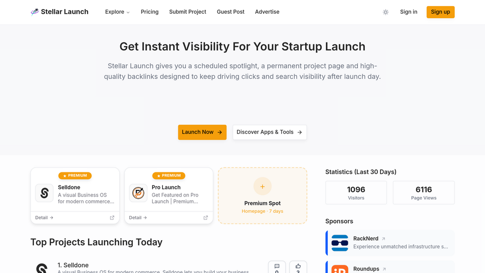 Screenshot of Stellar Launch