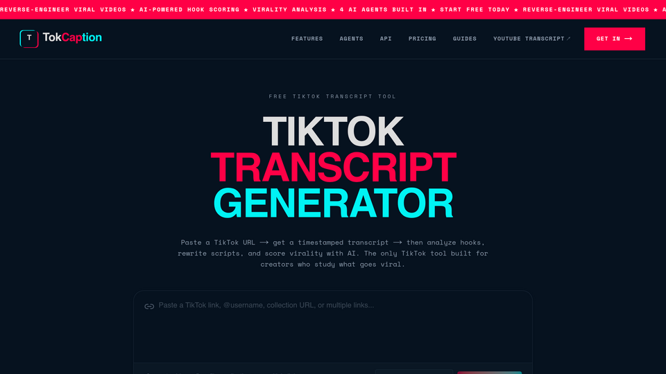 Screenshot of TokCaption