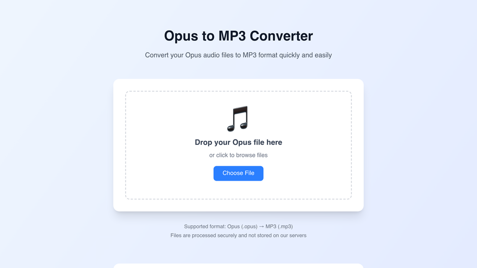Screenshot of Opus to MP3 Converter