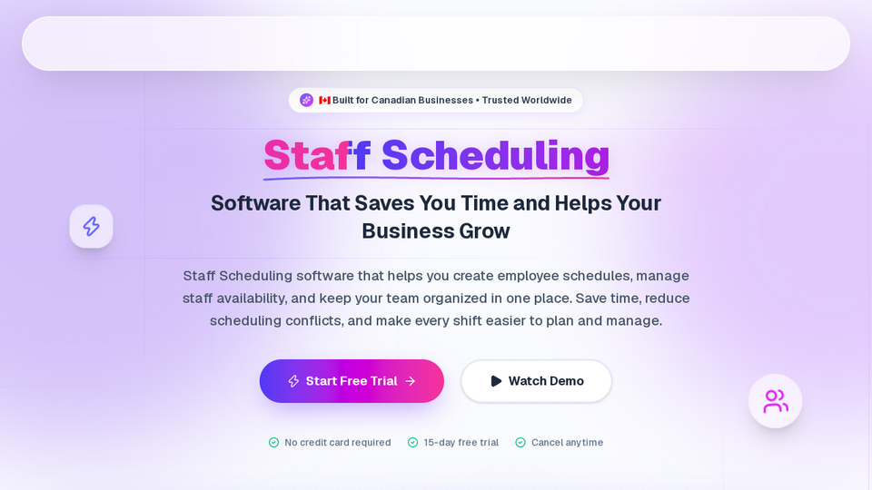 Screenshot of Staff Scheduling