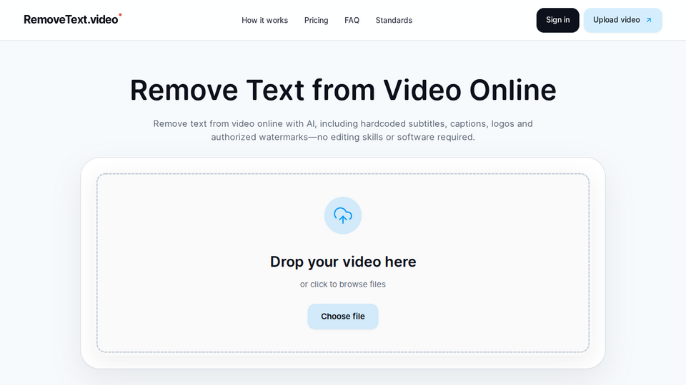 Screenshot of RemoveText.video