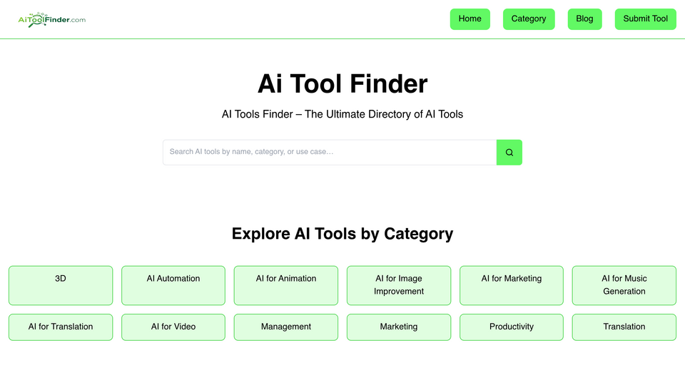 Screenshot of Ai Tool Finder