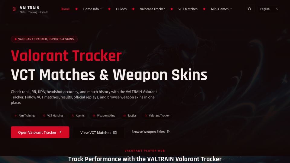 Screenshot of VALTRAIN