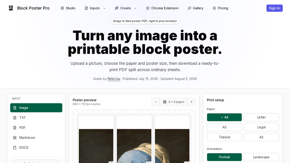 Screenshot of Block Poster