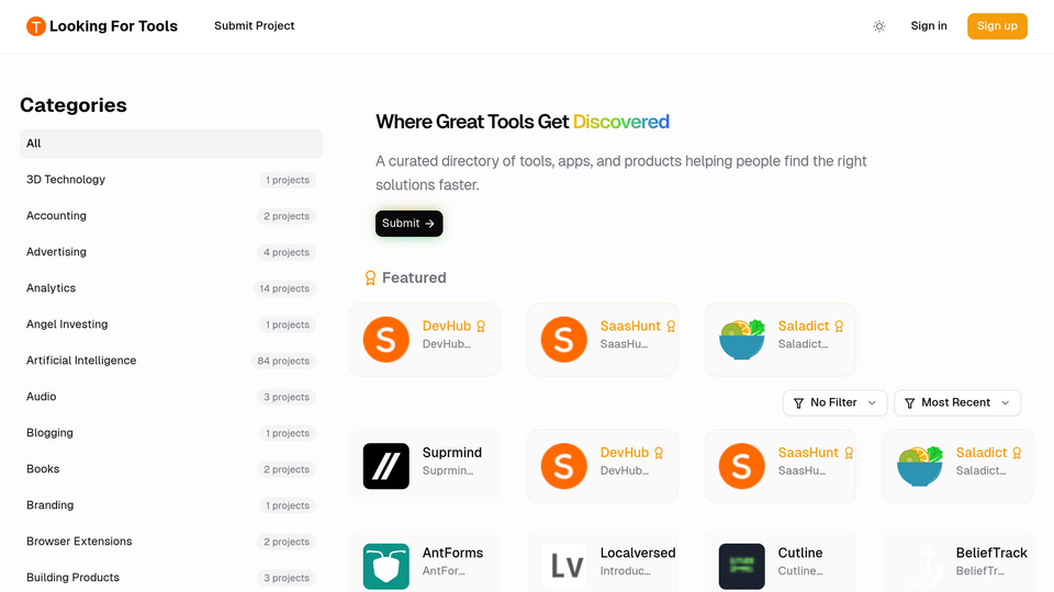 Screenshot of Looking For Tools