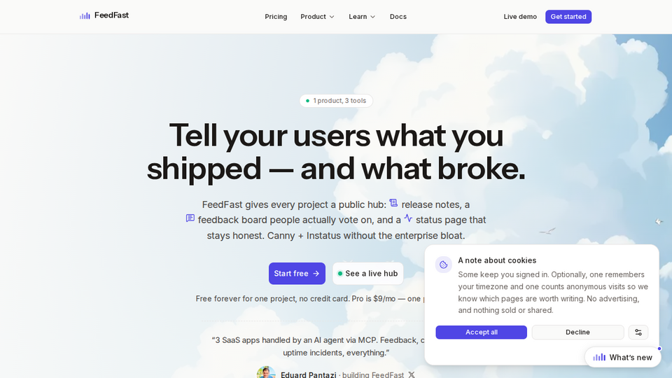 Screenshot of FeedFast