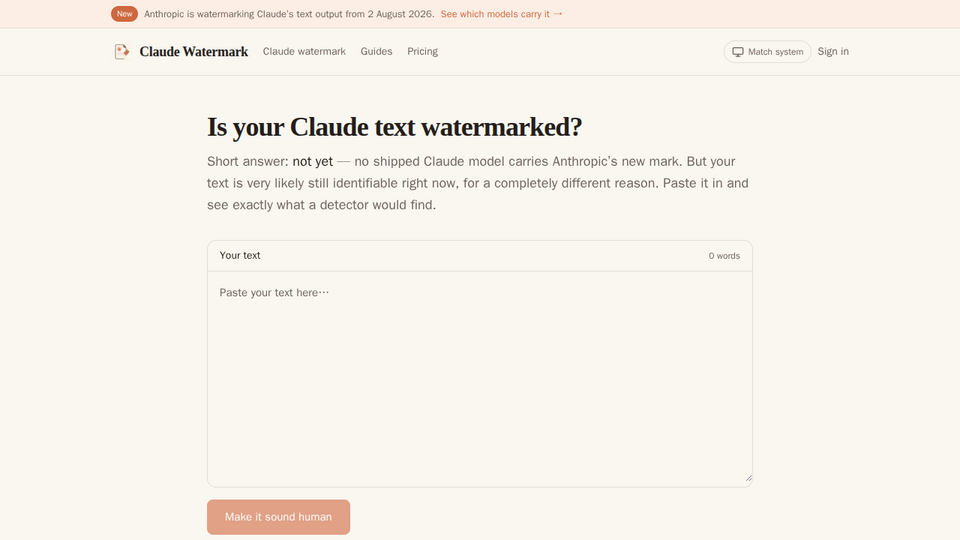 Screenshot of Claude Watermark