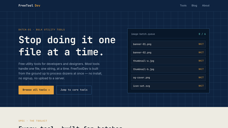 Screenshot of FreeToolDev