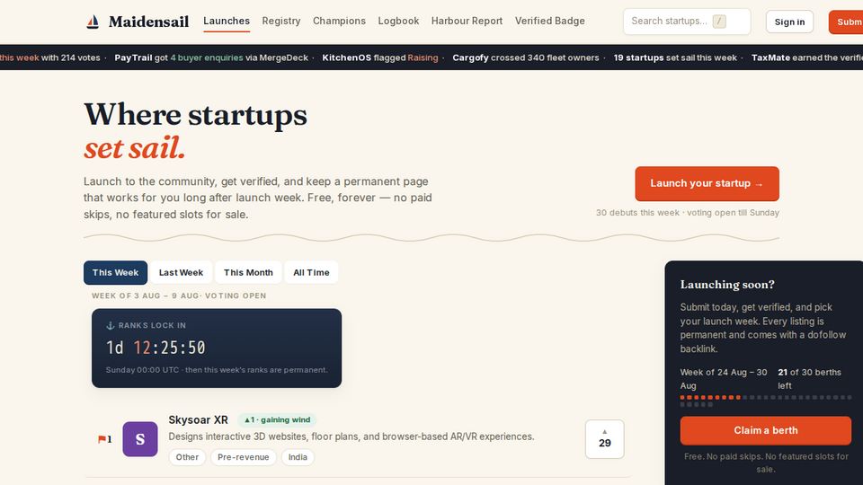 Screenshot of Maidensail